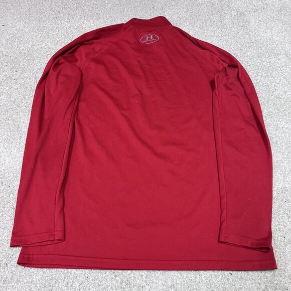 Under Armour Activewear Jacket Men’s Red Long Sleeve 1/4 Zip Pullover Sz Small - Picture 9 of 10